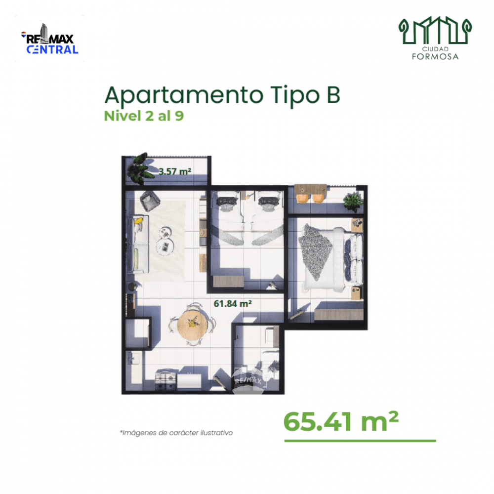 APARTAMENTO EN CIUDAD FORMOSA MODELO B NIVEL 9 — foto 1