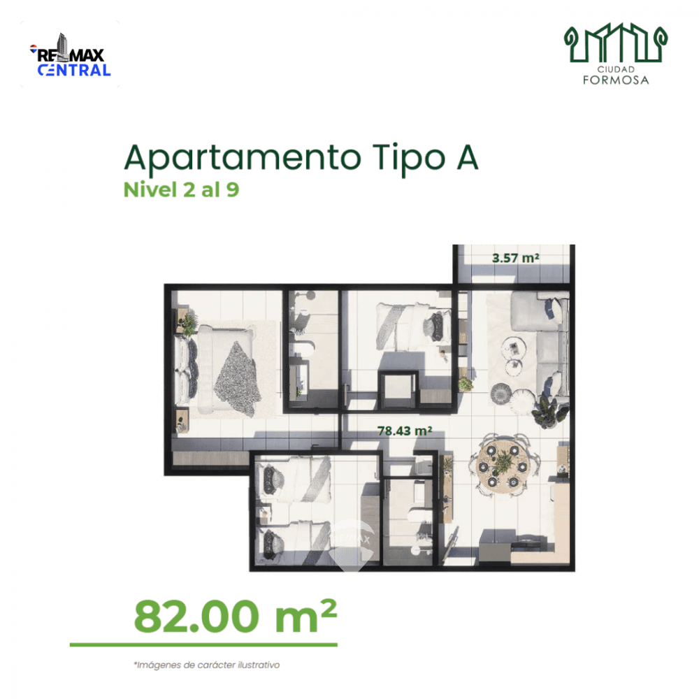 APARTAMENTO EN CIUDAD FORMOSA MODELO A NIVEL 3 Y 4