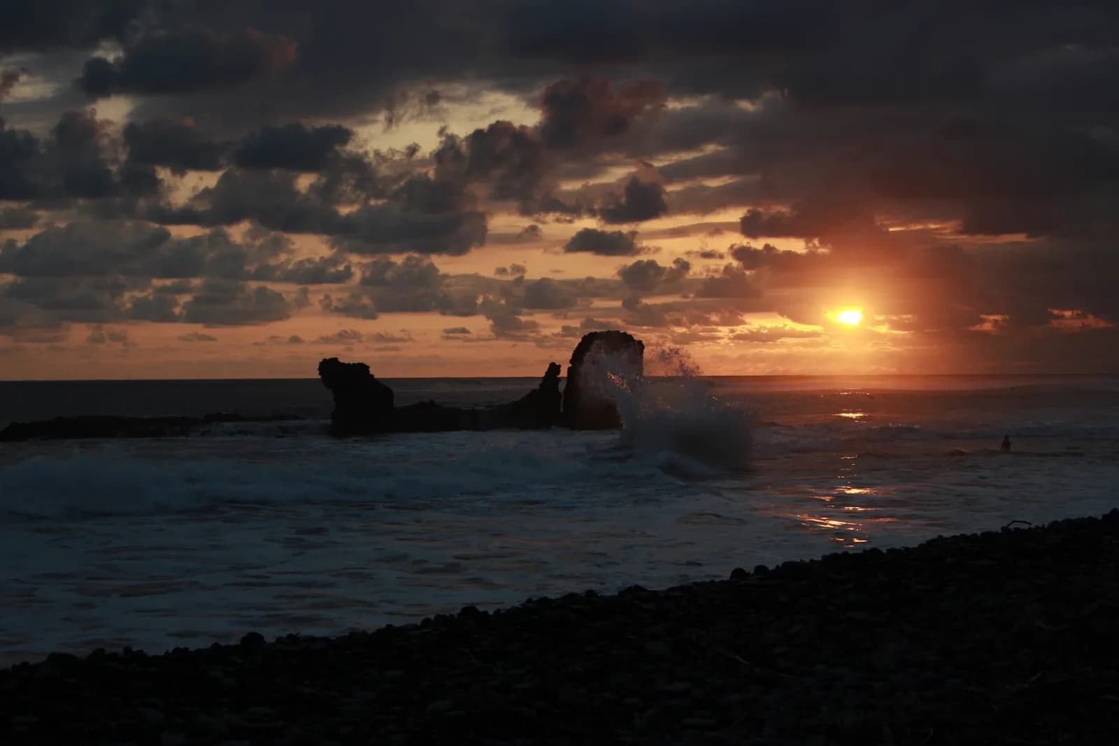 Atardecer en la costa del Pacífico, El Salvador